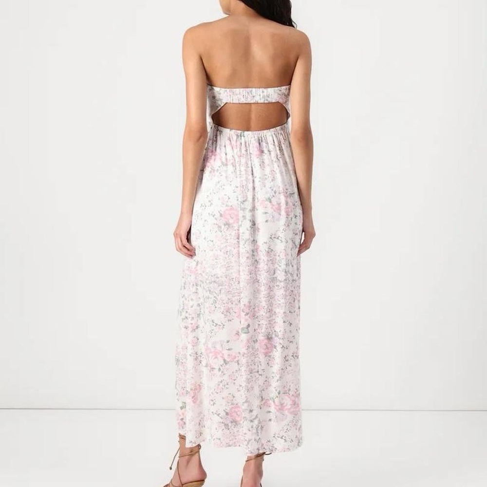 Hollister White Floral Maxi Dress with Pink and Lavender - Picture 5 of 5